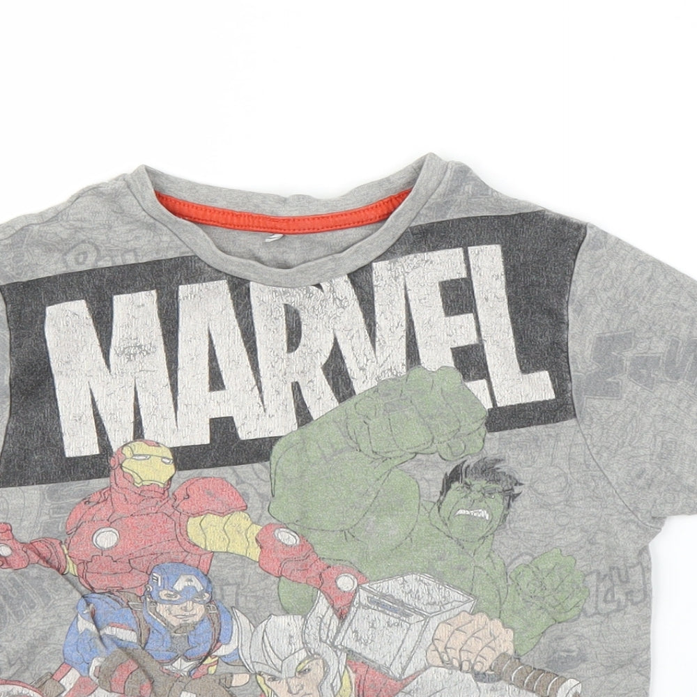 George Boys Grey   Basic T-Shirt Size 7 Years  - Marvel, Avengers