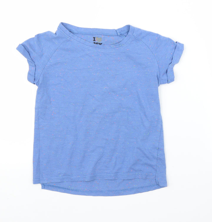 Young Dimension Girls Blue   Basic T-Shirt Size 7-8 Years