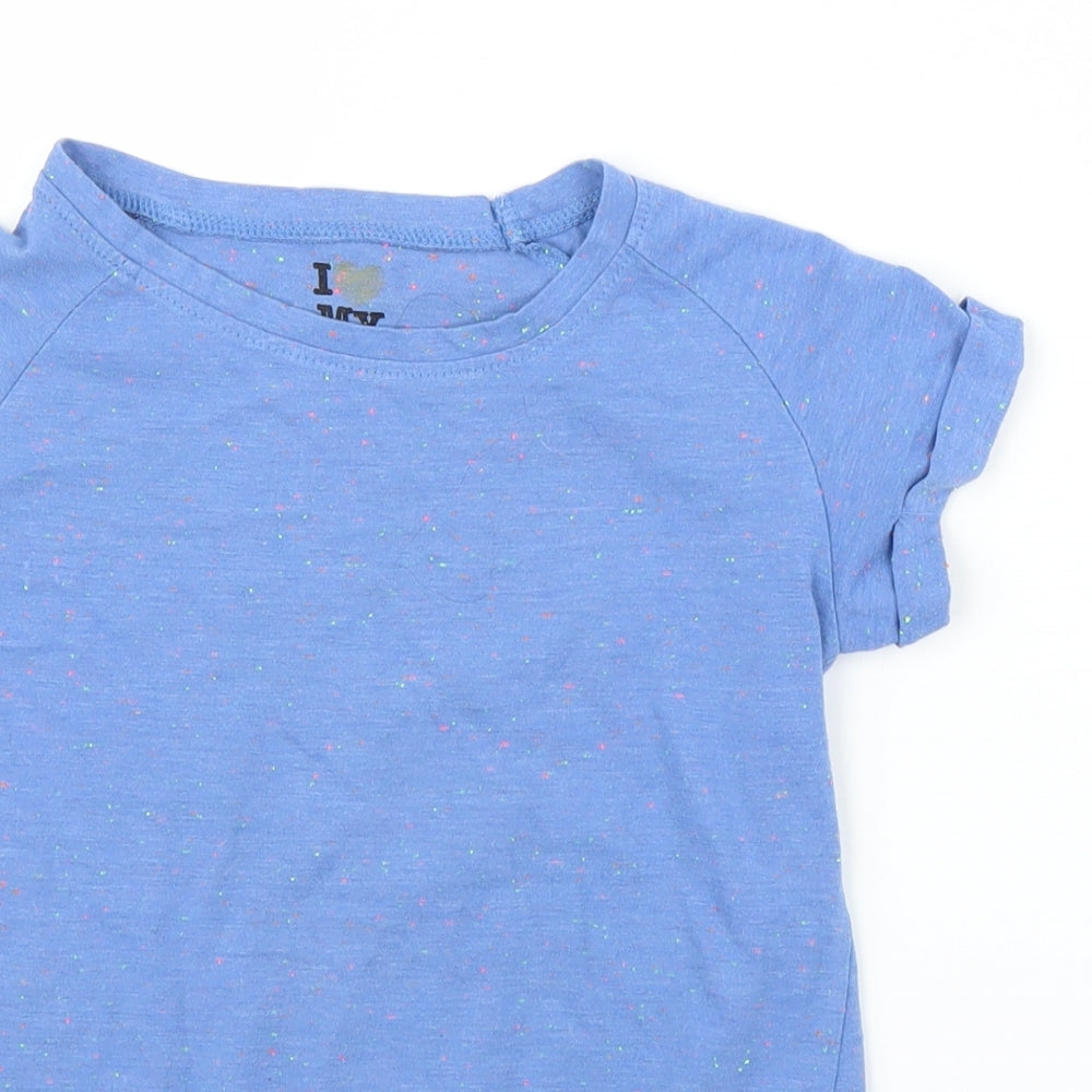 Young Dimension Girls Blue   Basic T-Shirt Size 7-8 Years