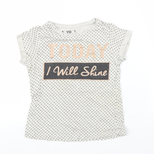 Young Dimension Girls Grey   Basic T-Shirt Size 7-8 Years