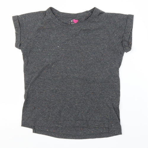 Young Dimension Girls Grey   Basic T-Shirt Size 7-8 Years