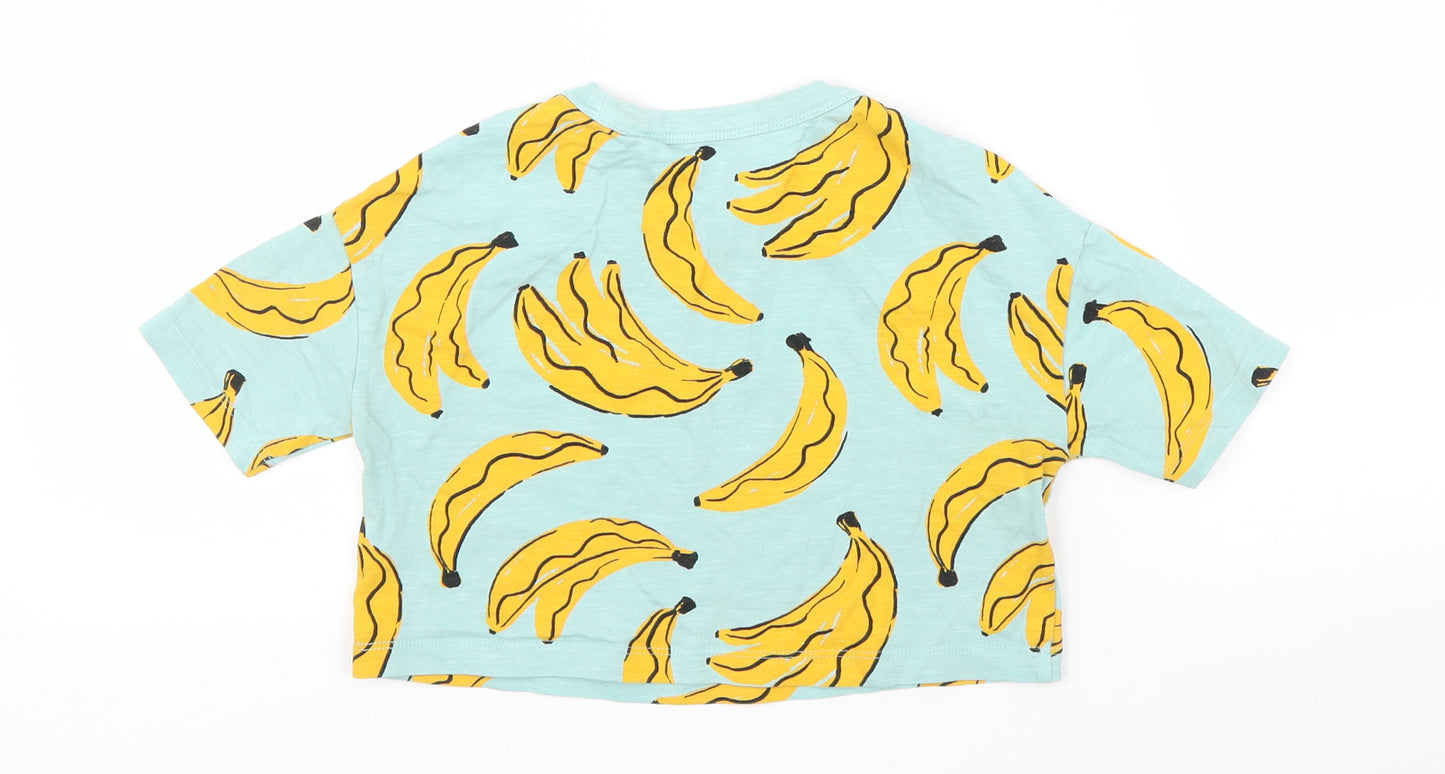 NEXT Girls Blue   Cropped T-Shirt Size 3 Years  - Banana