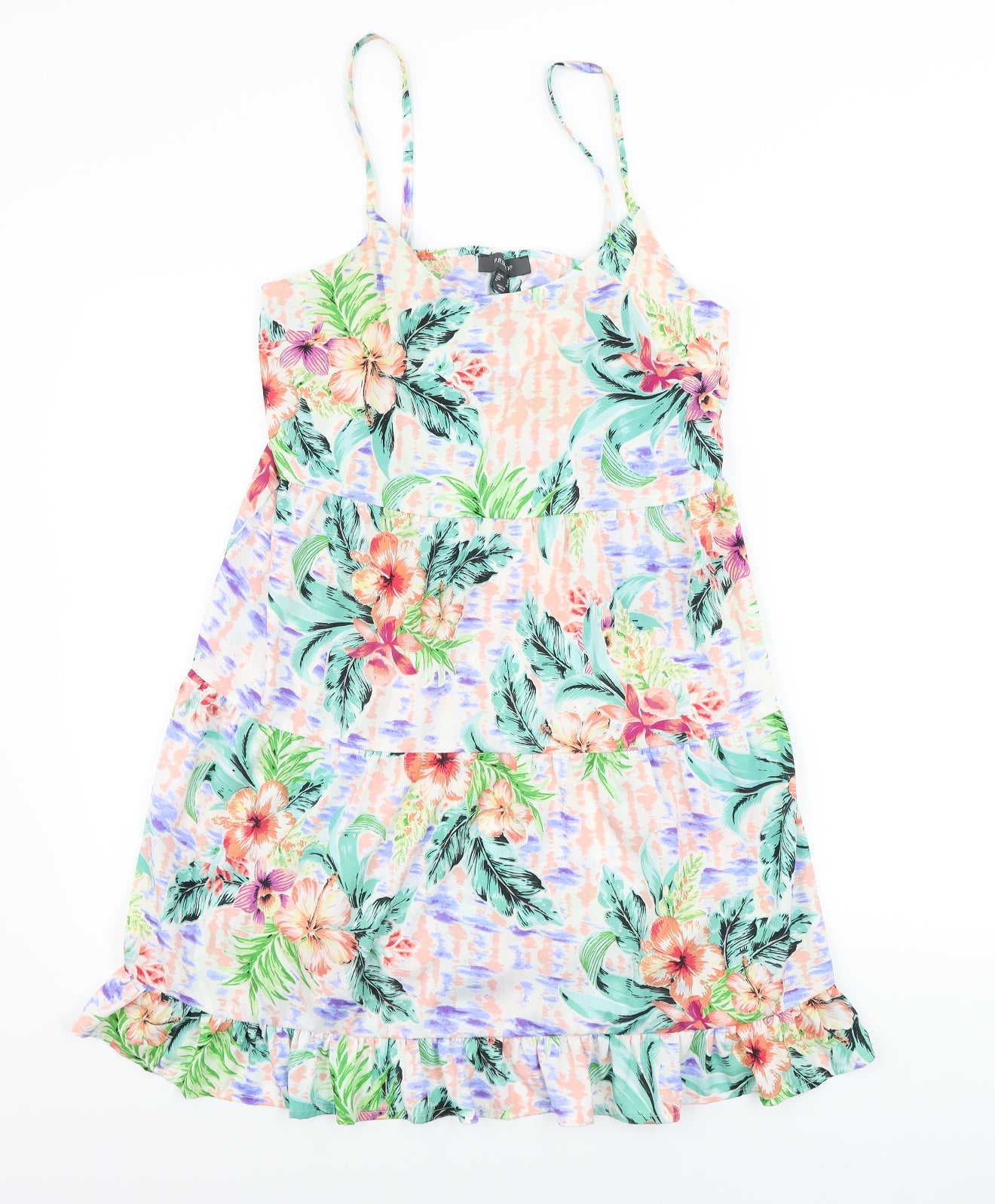 Primark  Womens White Floral  A-Line  Size 14