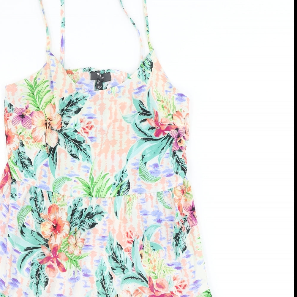 Primark  Womens White Floral  A-Line  Size 14