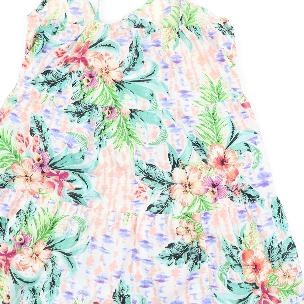 Primark  Womens White Floral  A-Line  Size 14