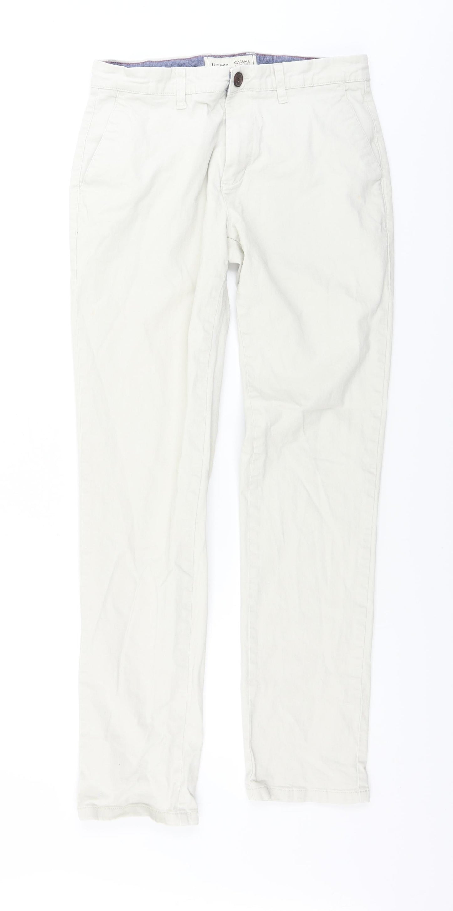 George  Mens White   Trousers  Size 32 in L34 in