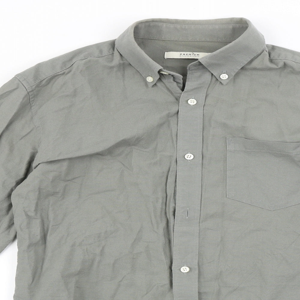 Premium Mens Grey    Button-Up Size S