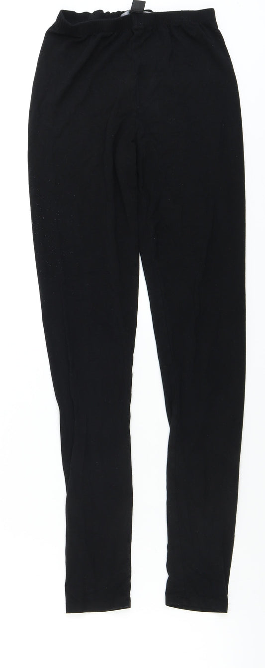 Front view of Primark women’s black leggings, size XS, 26-inch leg