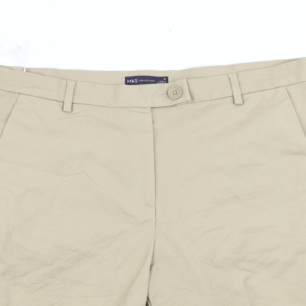Marks and Spencer  Womens Beige   Chino Shorts Size 16