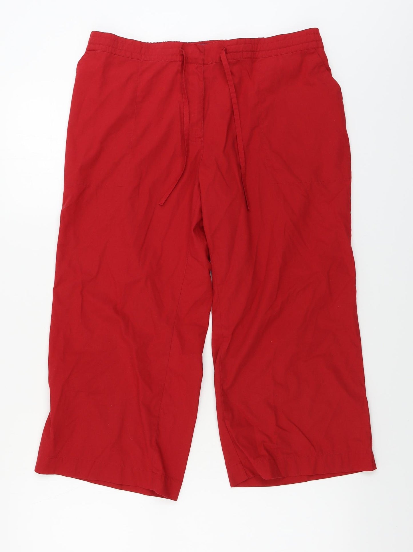 denim co Womens Red   Cropped Trousers Size 14 L22 in