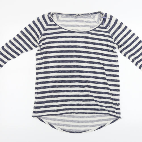 TU Womens Blue Striped  Basic T-Shirt Size 14
