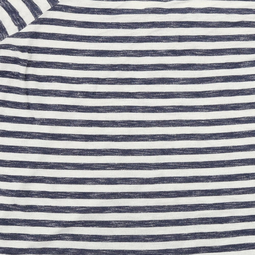 TU Womens Blue Striped  Basic T-Shirt Size 14