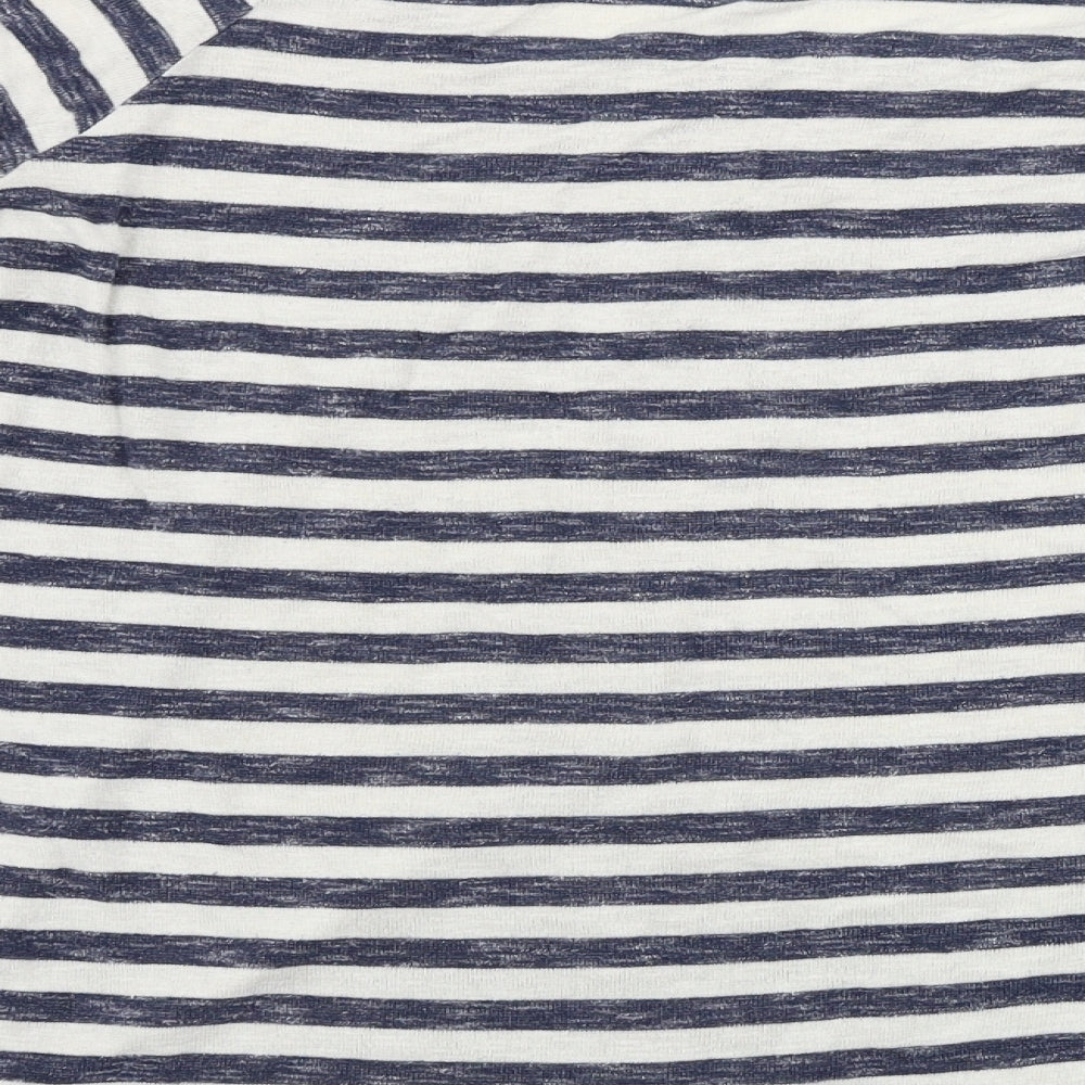 TU Womens Blue Striped  Basic T-Shirt Size 14