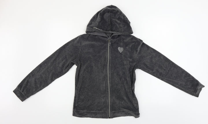 George  Girls Grey   Full Zip Hoodie Size 13-14 Years
