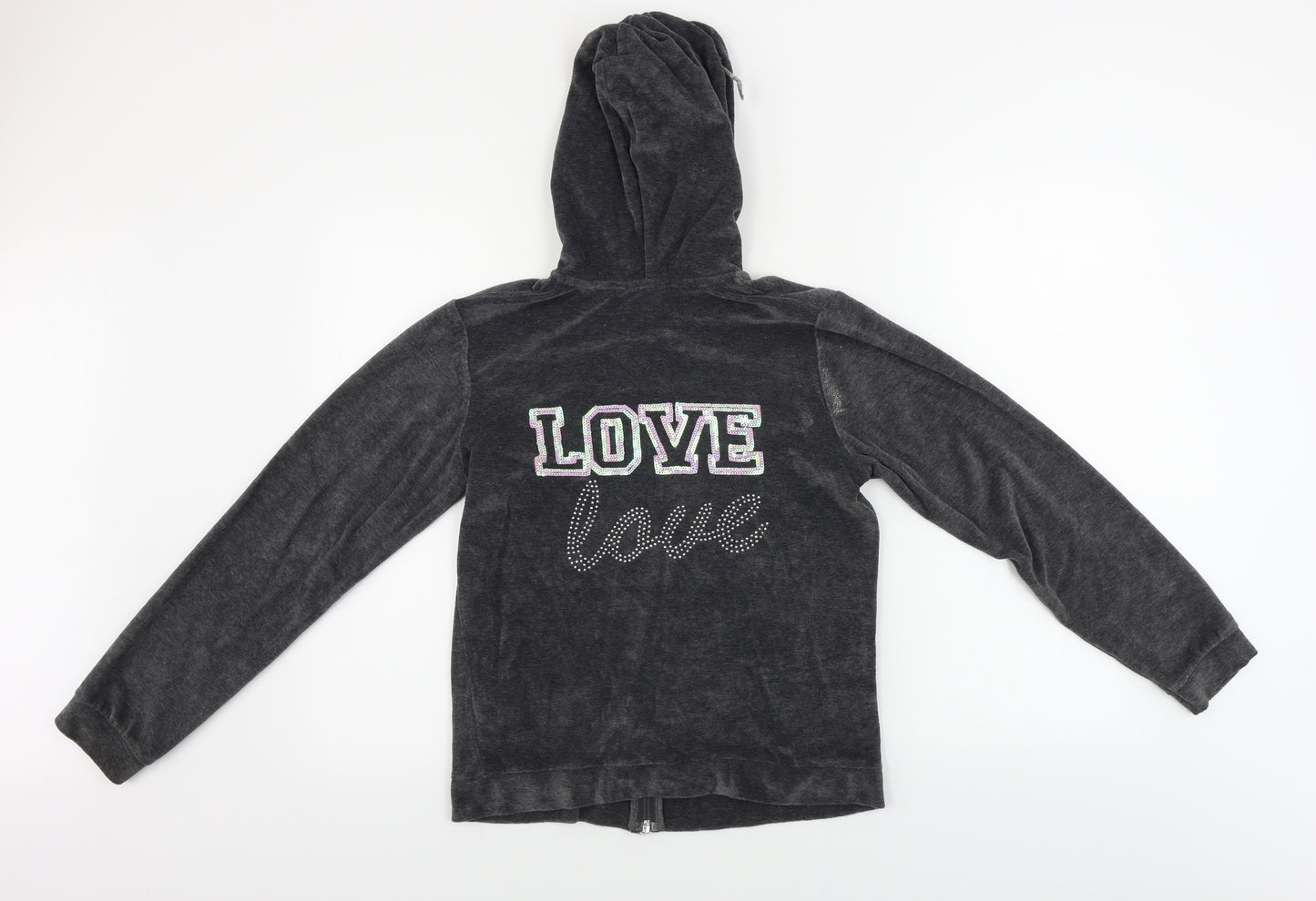 George  Girls Grey   Full Zip Hoodie Size 13-14 Years