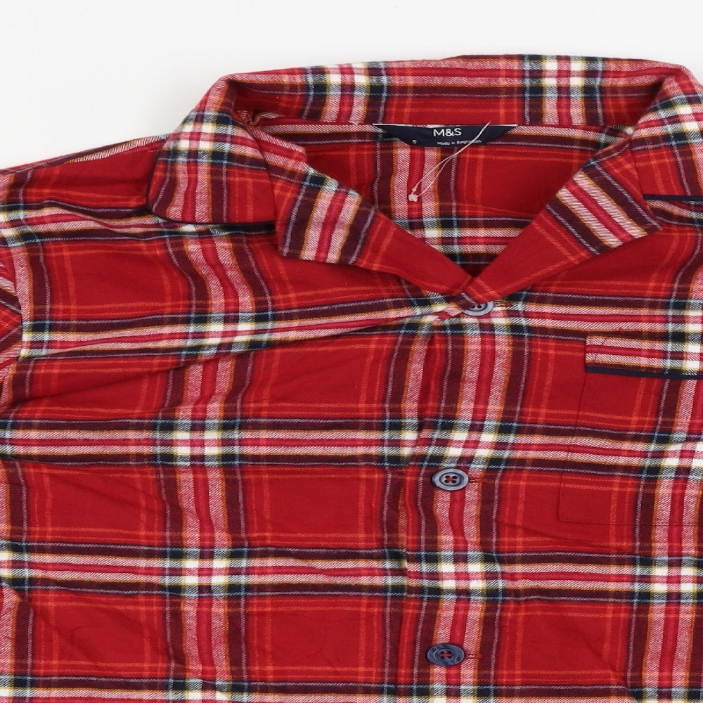 Marks and Spencer  Mens Red Check   Button-Up Size S