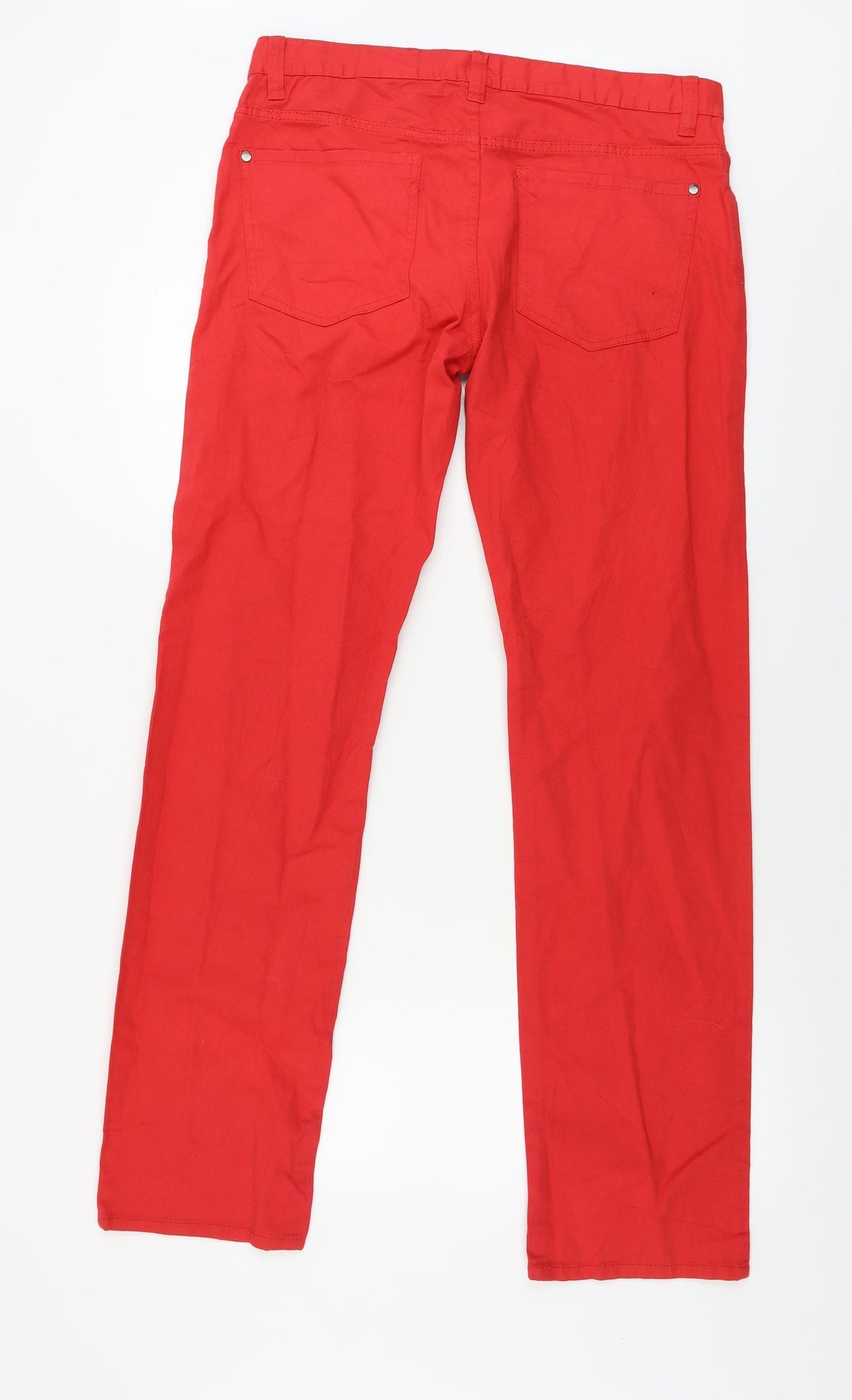 H&M  Womens Red   Trousers  Size 34 in L31 in
