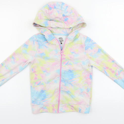 F&F  Girls Multicoloured   Full Zip Hoodie Size 8-9 Years