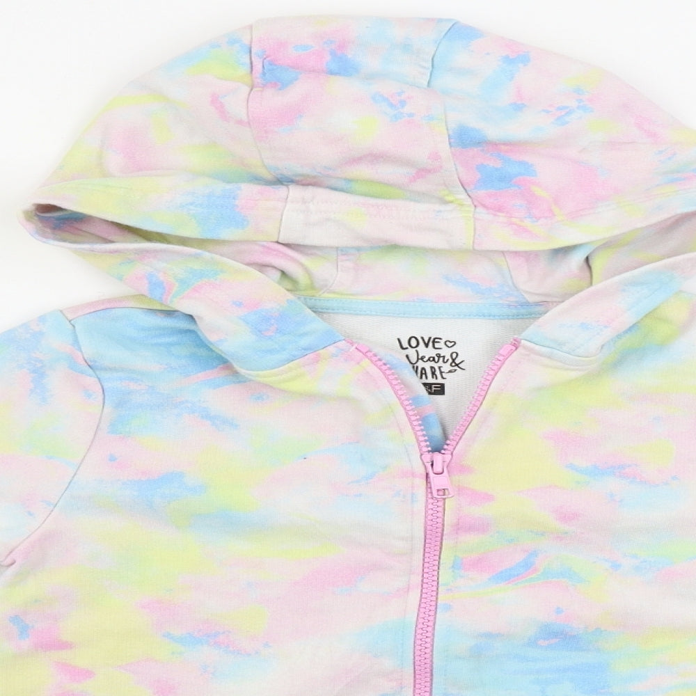 F&F  Girls Multicoloured   Full Zip Hoodie Size 8-9 Years