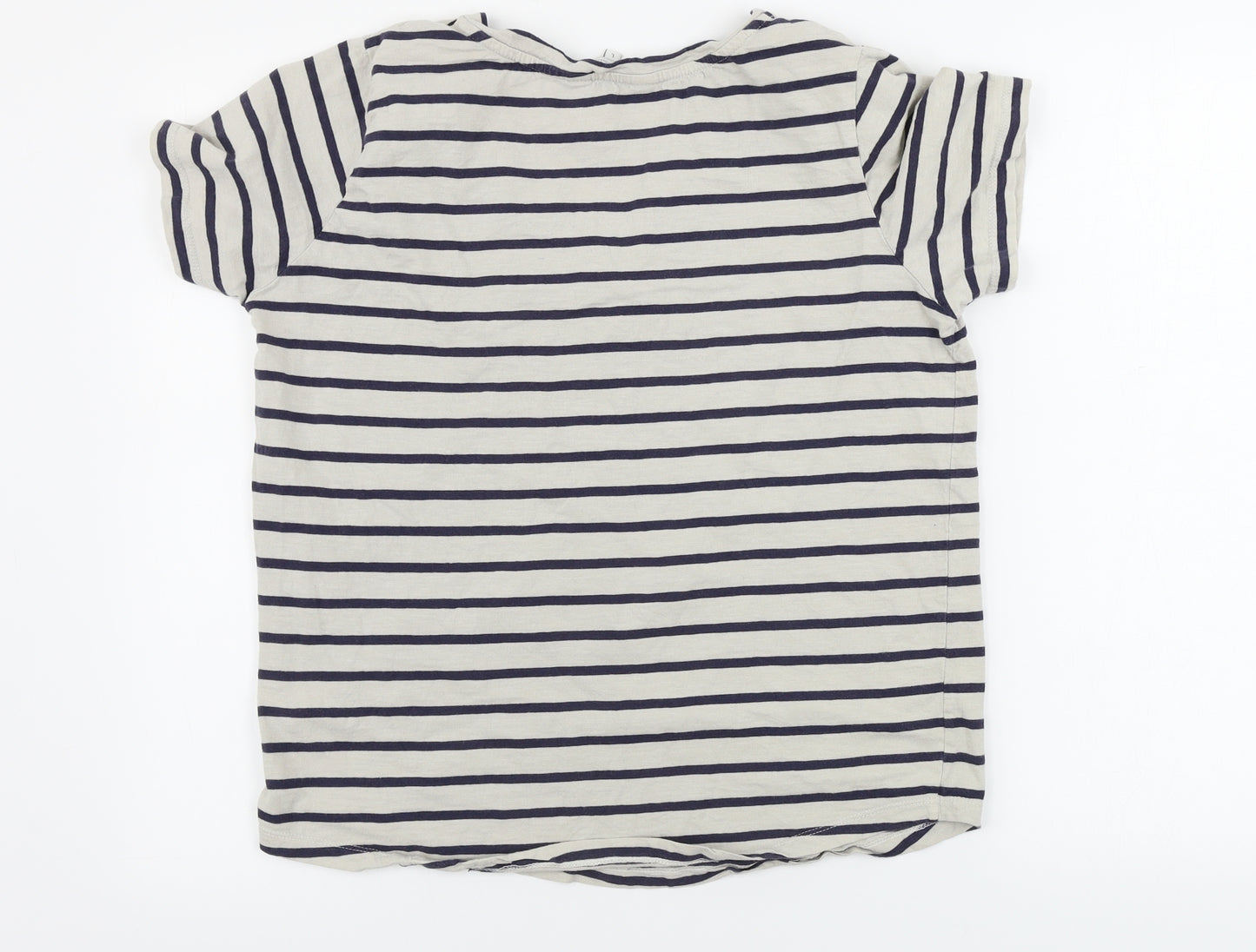 Part Two  Womens White Striped  Basic T-Shirt Size L