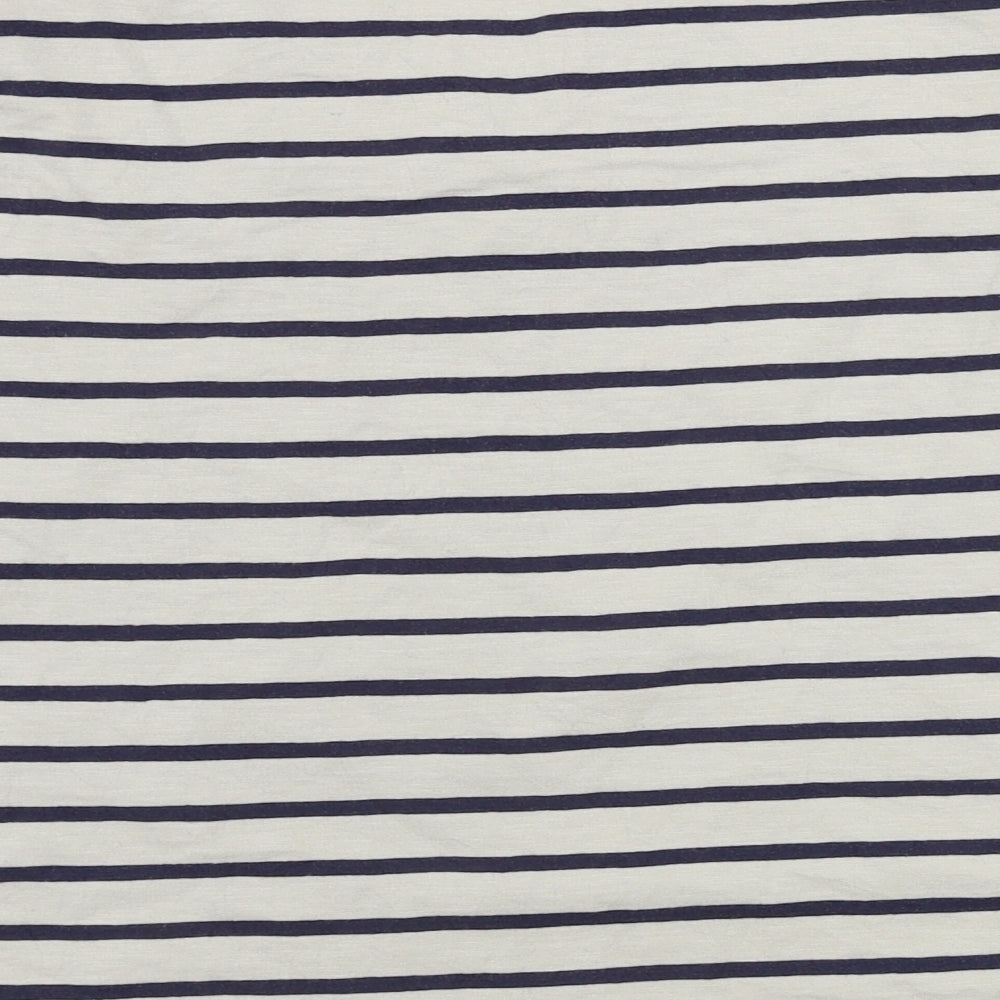 Part Two  Womens White Striped  Basic T-Shirt Size L