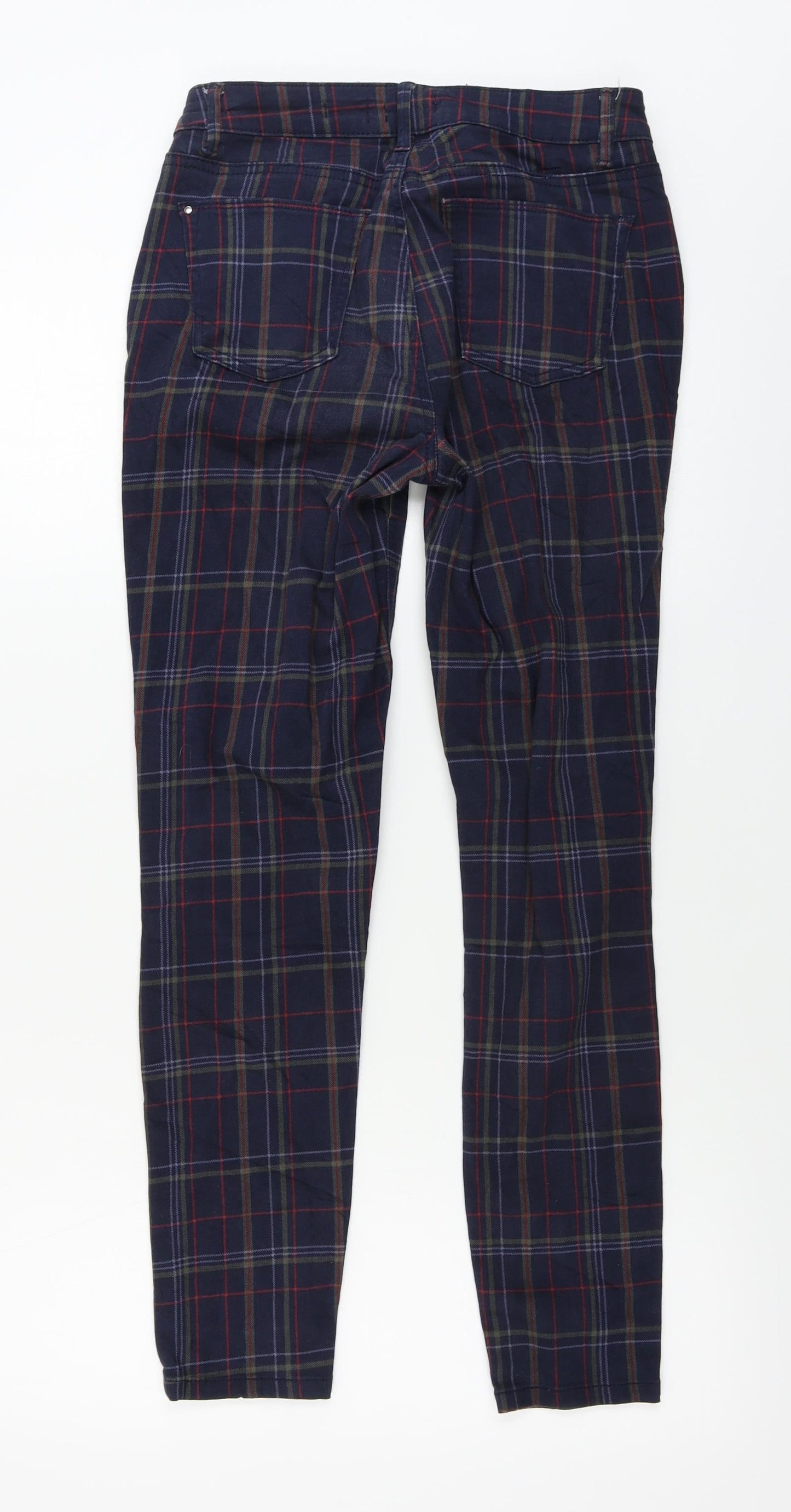 TU Womens Blue Check  Trousers  Size 10 L25 in