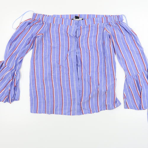 Atmosphere  Womens Blue Striped  Basic Blouse Size 10