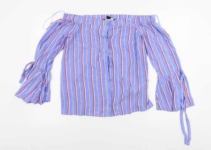 Atmosphere  Womens Blue Striped  Basic Blouse Size 10