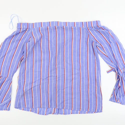 Atmosphere  Womens Blue Striped  Basic Blouse Size 10