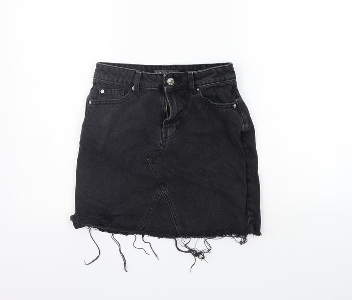deniem co Womens Black A-Line Skirt Size 6