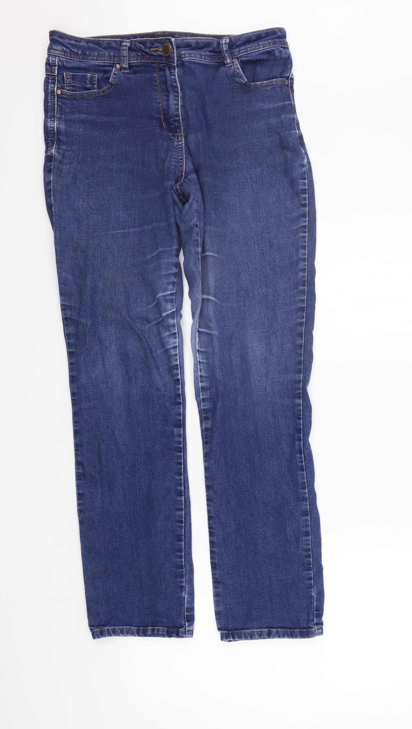 M&Co Womens Blue   Straight Jeans Size 12 L29 in