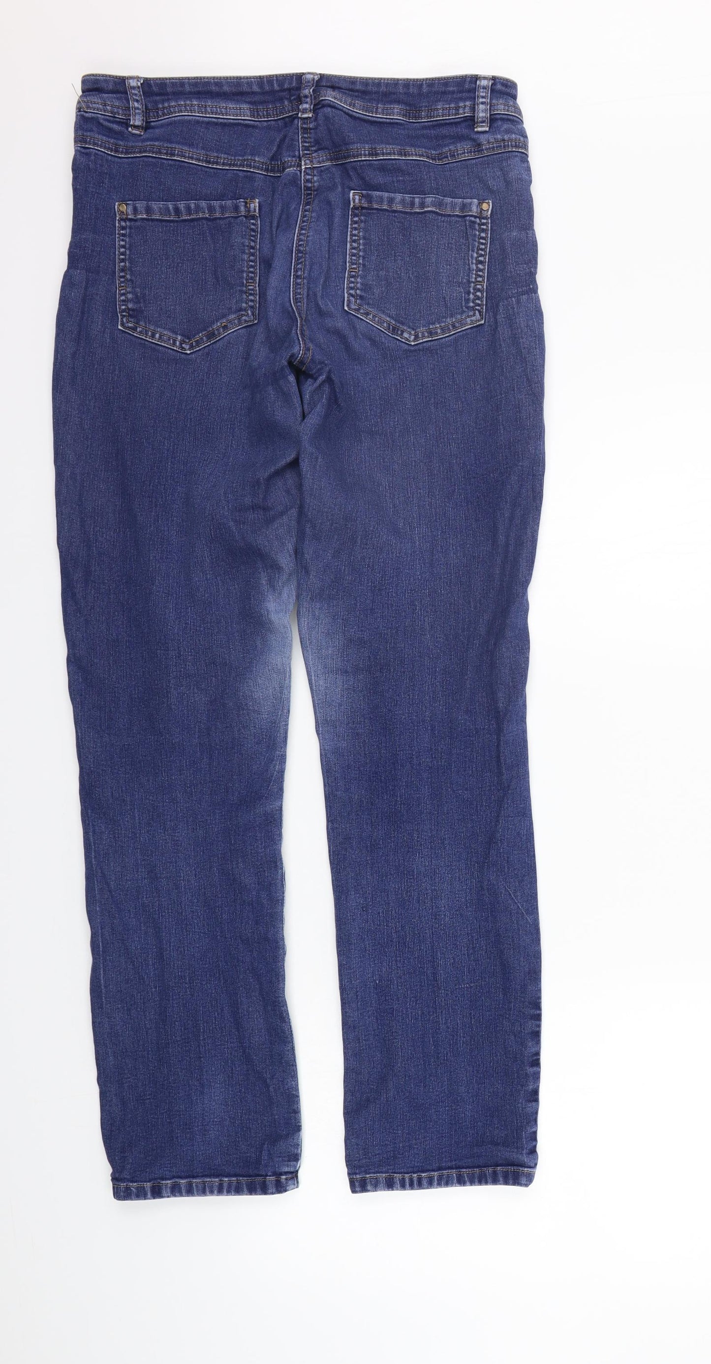 M&Co Womens Blue   Straight Jeans Size 12 L29 in