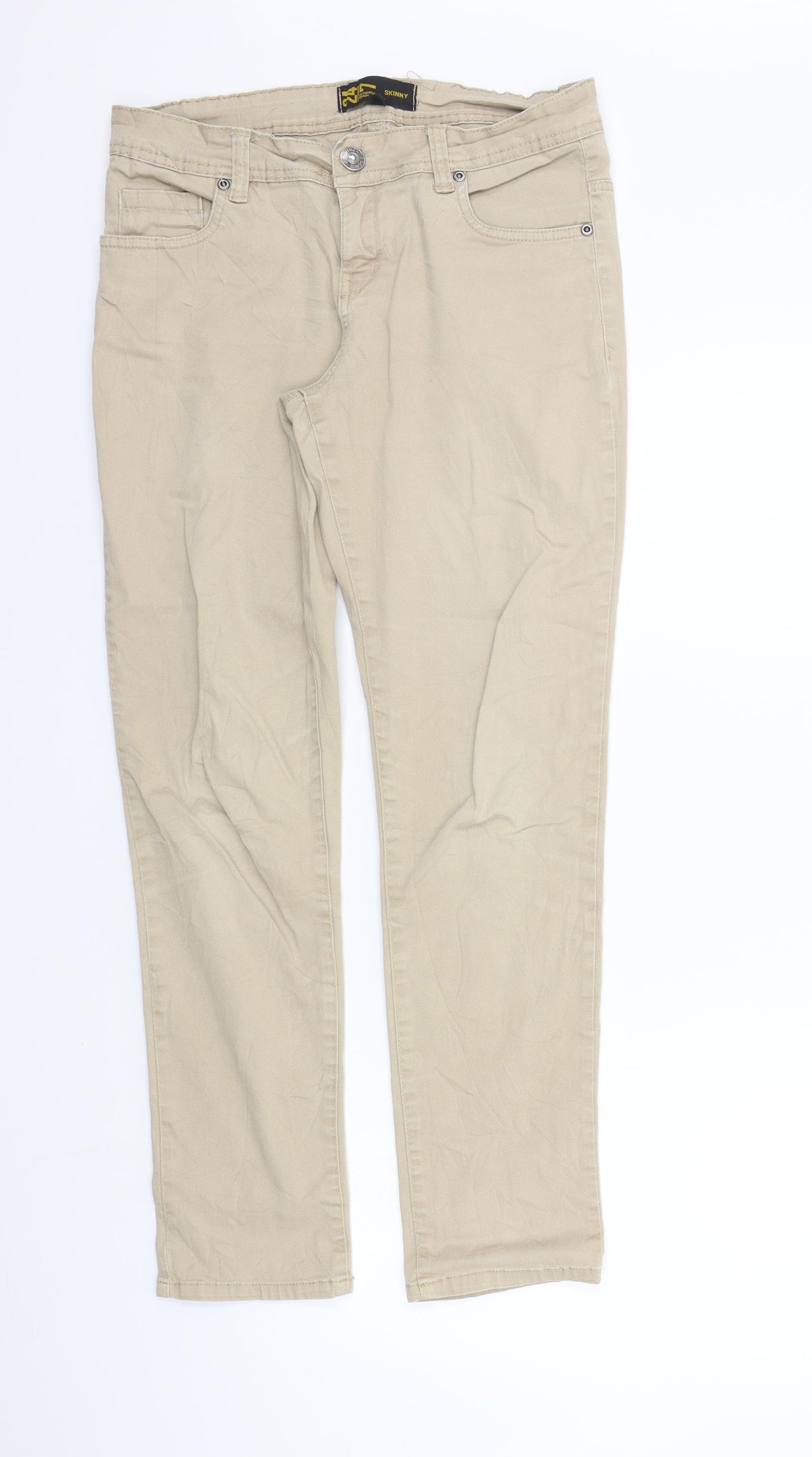 24/7 Womens Beige   Trousers  Size 12 L28 in