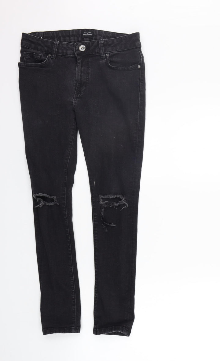 River Island Womens Black Skinny Jeans Size 30 in L30 in