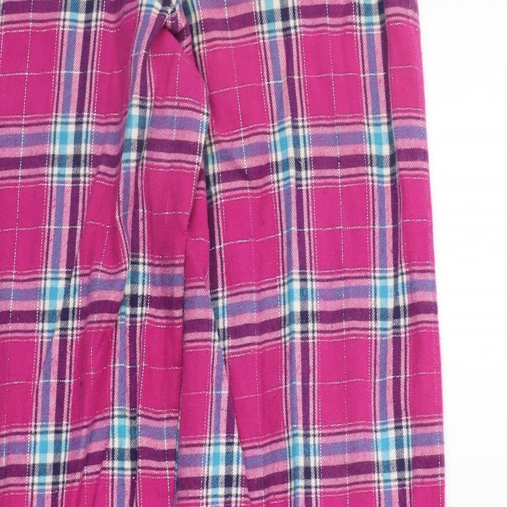 F&F Womens Pink Check  Top Pyjama Pants Size 10