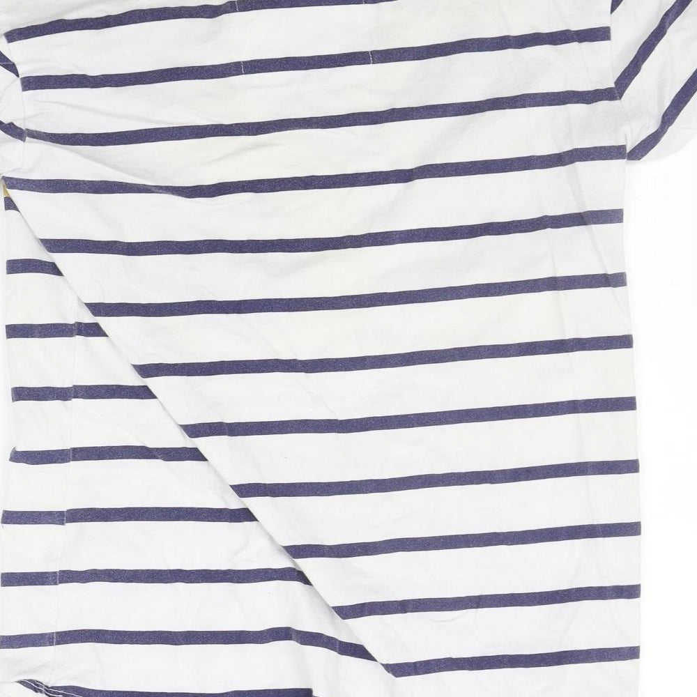 NEXT Womens White Striped  Basic T-Shirt Size 8  - sun flower