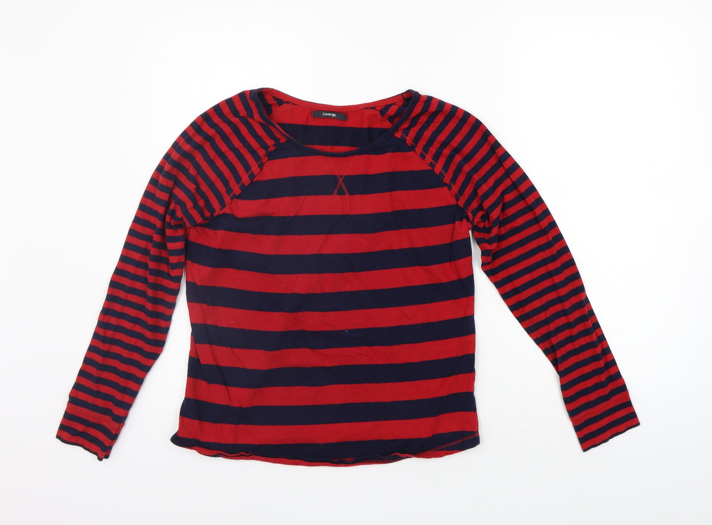 George Womens Red Striped  Basic T-Shirt Size 14