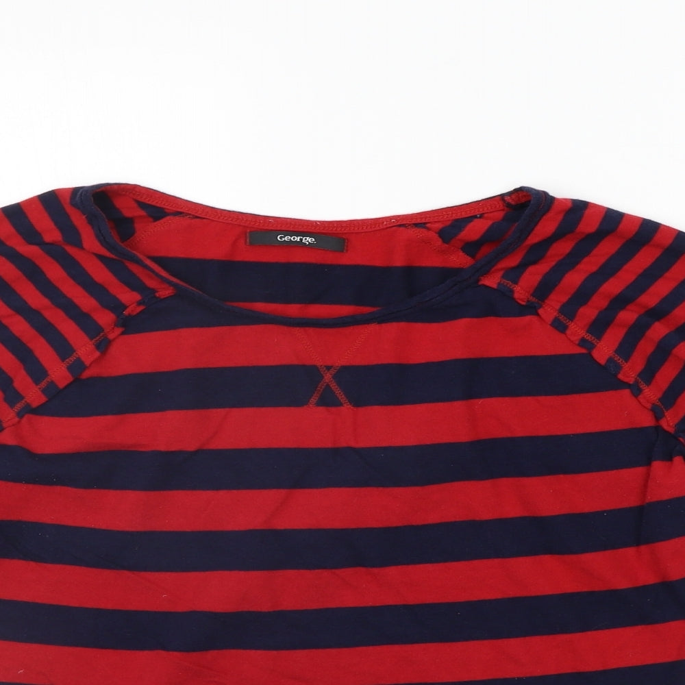 George Womens Red Striped  Basic T-Shirt Size 14