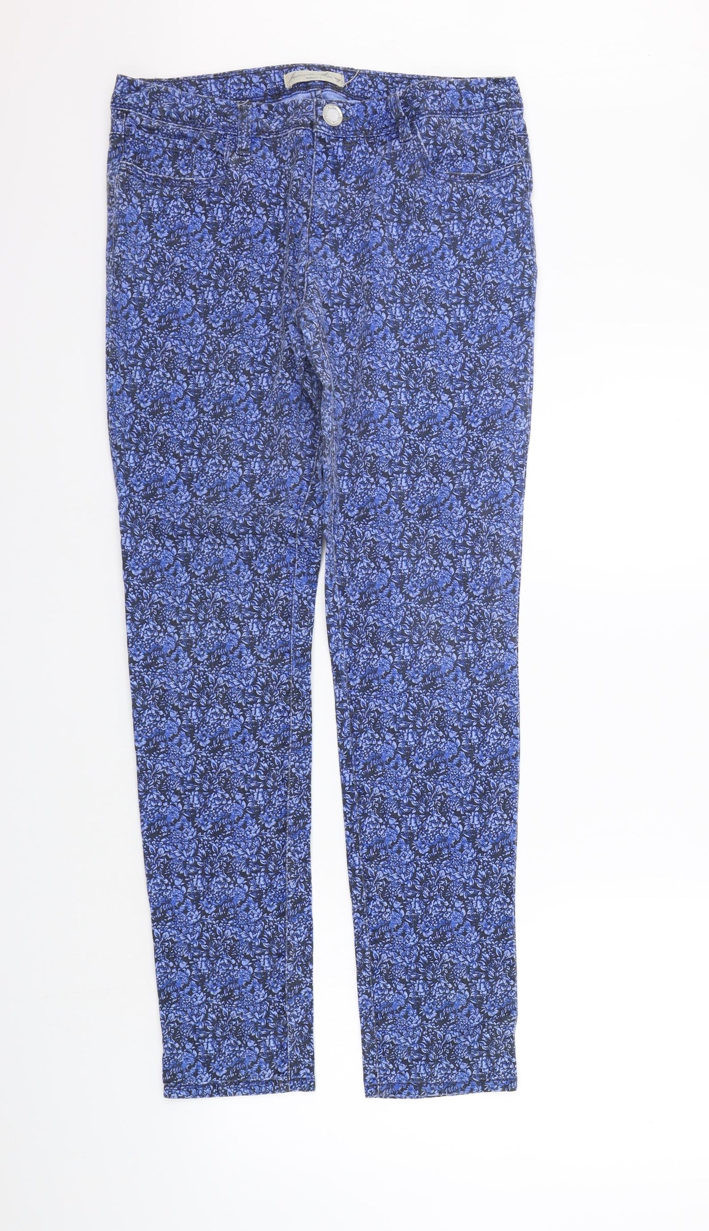 Yessica Womens Blue Floral  Trousers  Size 10 L28 in