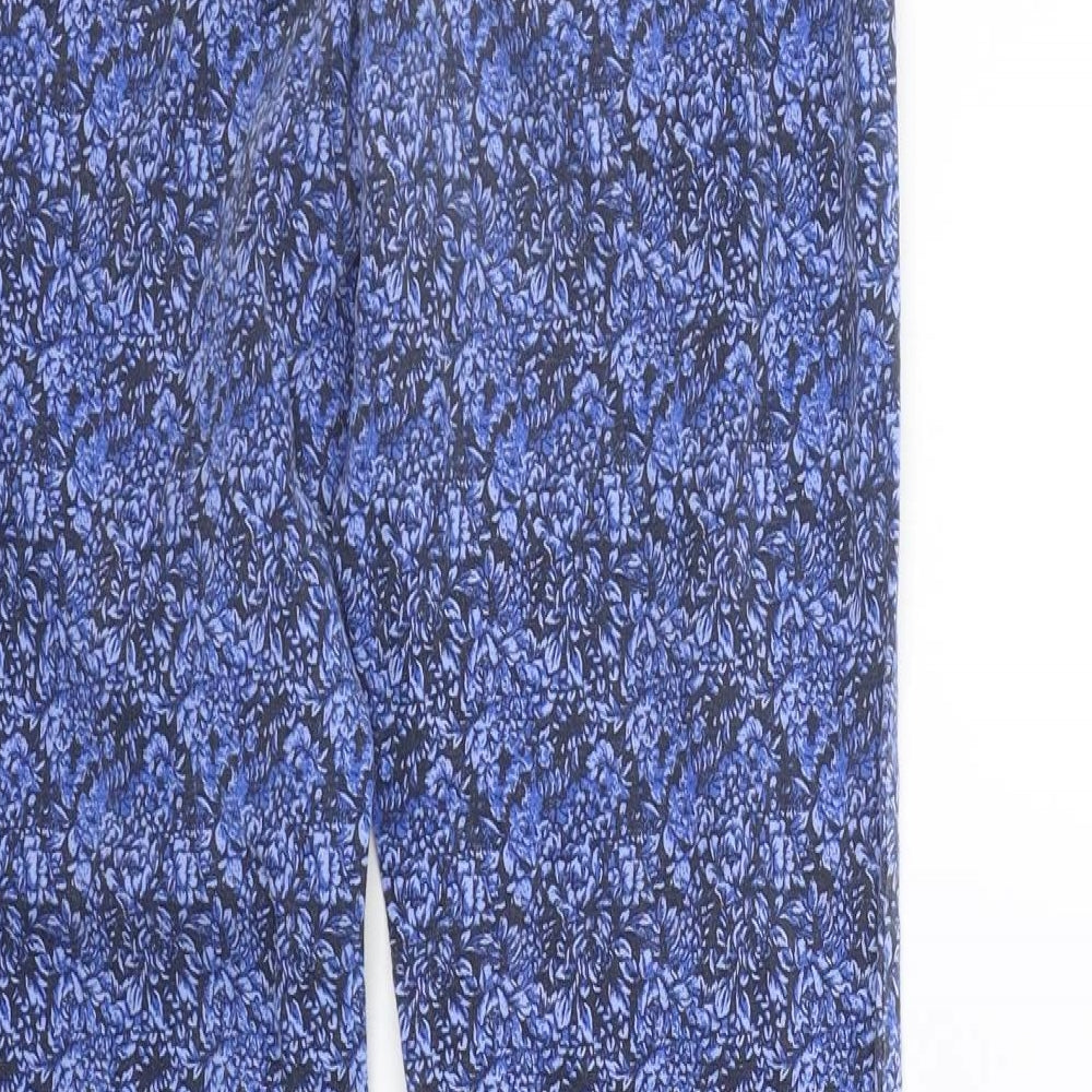 Yessica Womens Blue Floral  Trousers  Size 10 L28 in
