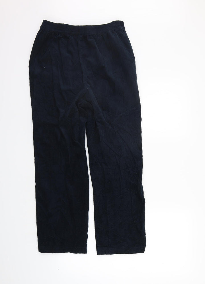 EWM Womens Blue Trousers Size 12 L26 in - Elastic Waist Band