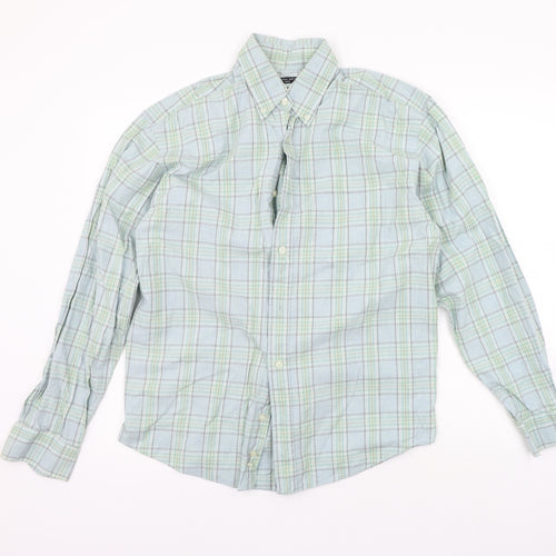 st Michael Mens Green Check   Button-Up Size M