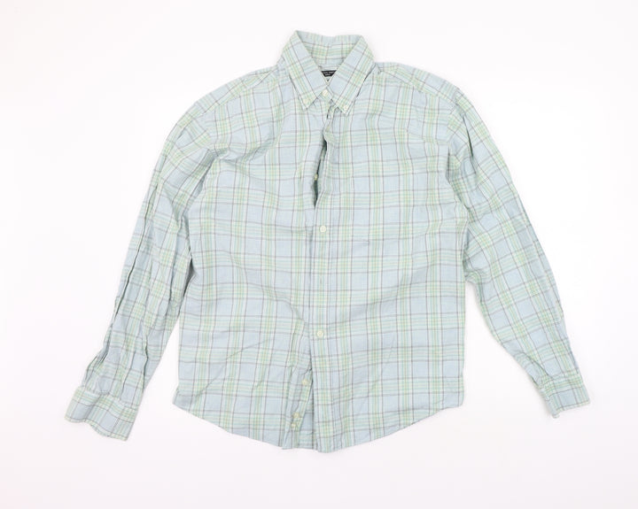 st Michael Mens Green Check Button-Up Size M