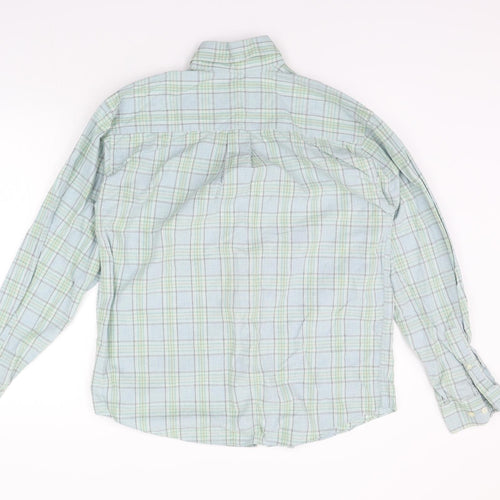 st Michael Mens Green Check   Button-Up Size M