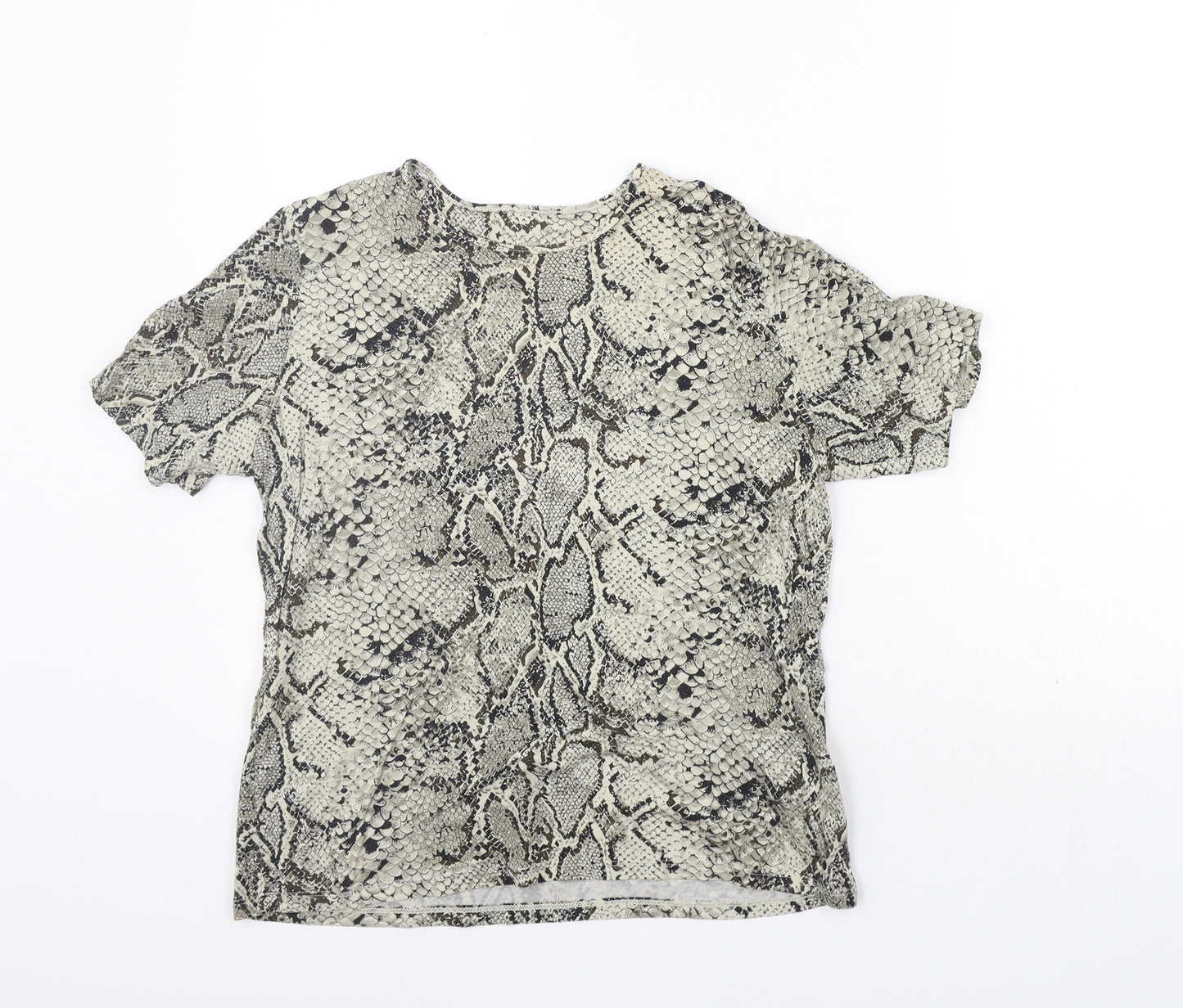 Marks and Spencer Womens Beige Animal Print  Basic T-Shirt Size 16