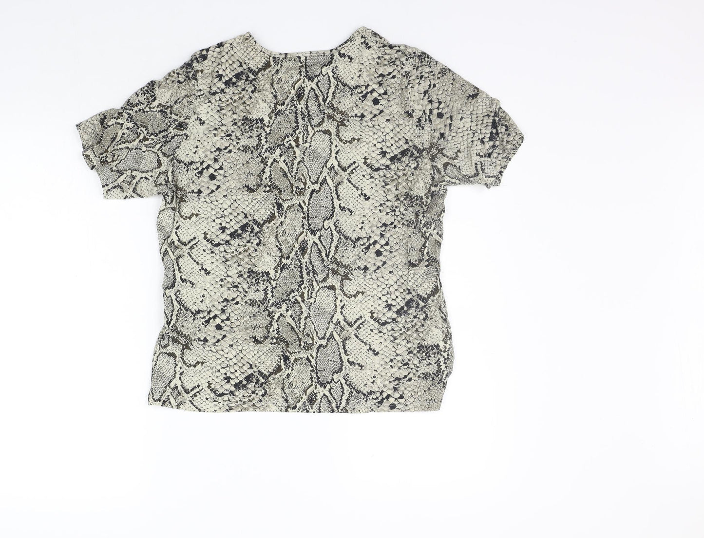 Marks and Spencer Womens Beige Animal Print  Basic T-Shirt Size 16