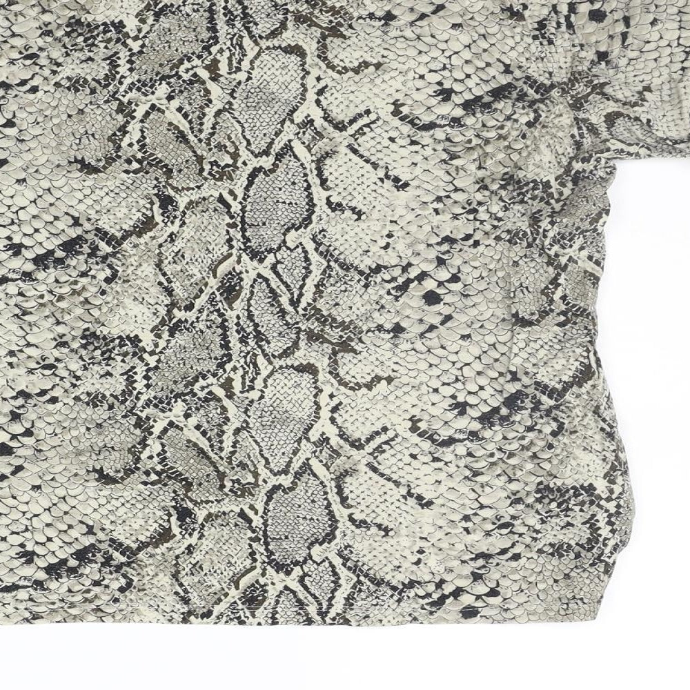 Marks and Spencer Womens Beige Animal Print  Basic T-Shirt Size 16