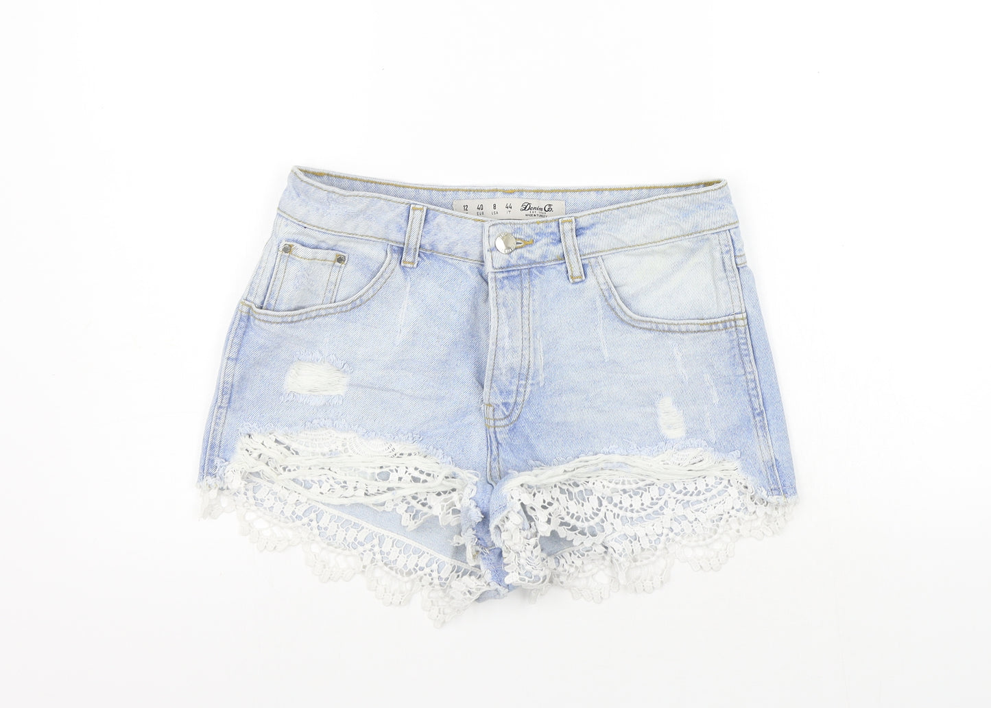 deniem co Womens Blue   Cut-Off Shorts Size 12