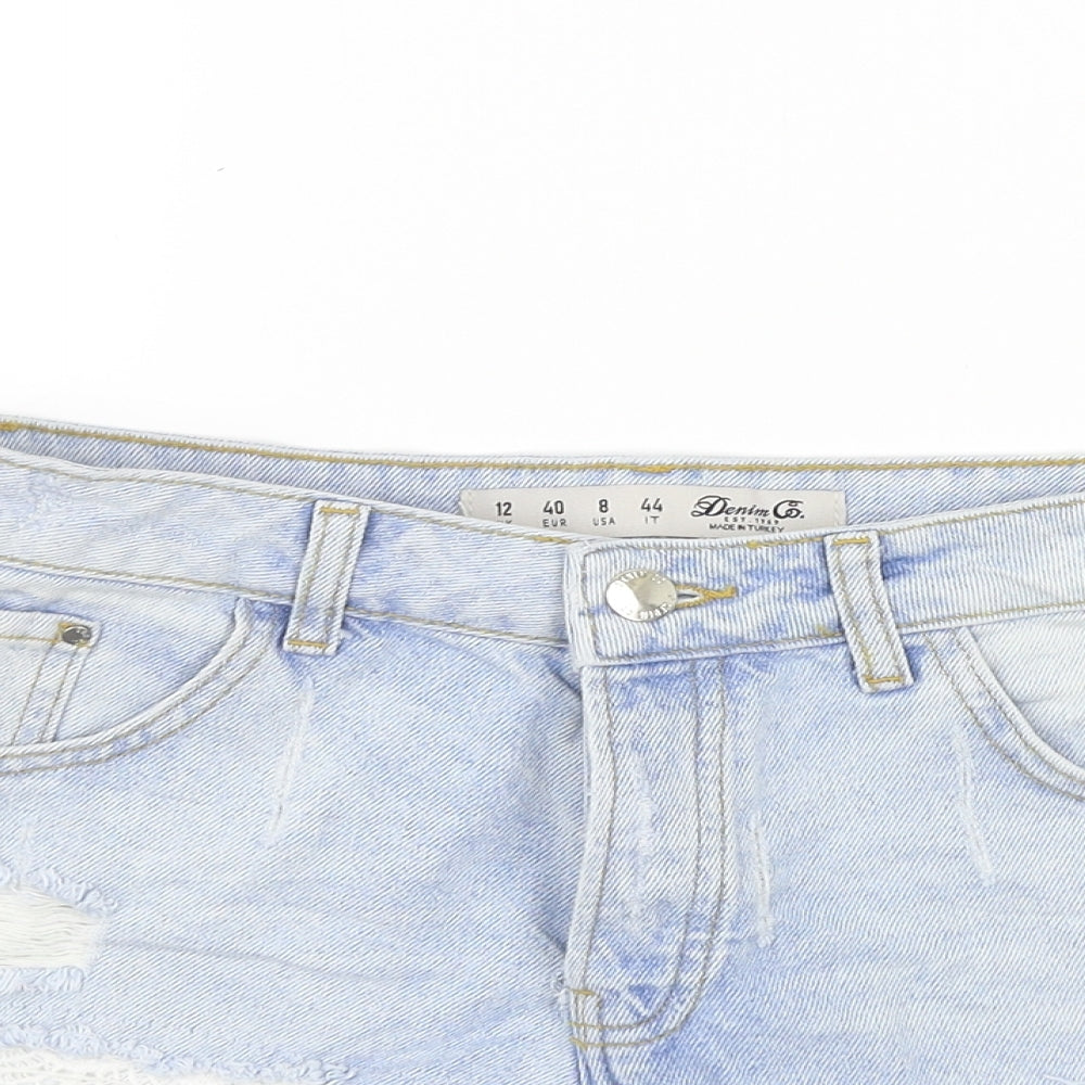 deniem co Womens Blue   Cut-Off Shorts Size 12