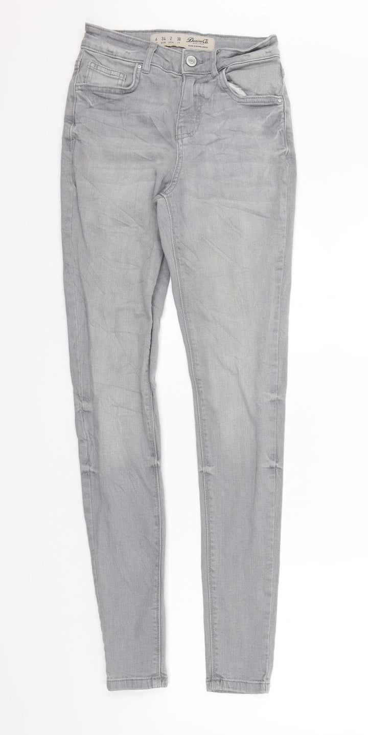 deniem co Womens Grey Houndstooth Skinny Jeans Size 6 L30 in